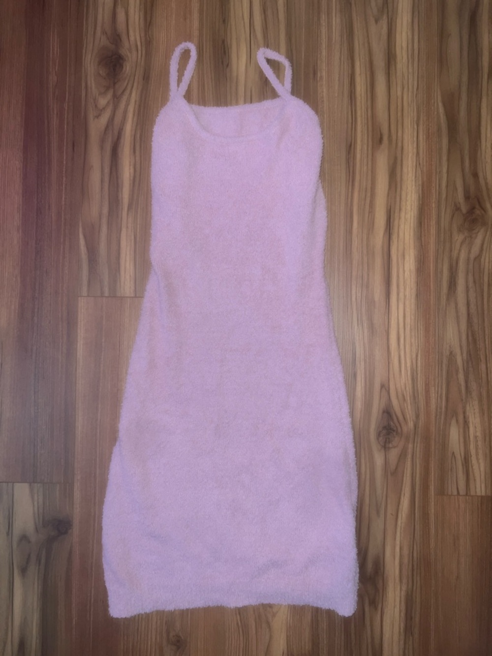 SHEIN Pink Fuzzy Spaghetti-Strap Mini Dress